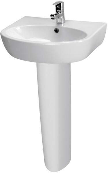 Premier Cairo 600mm Basin & Full Pedestal (1 Tap Hole).