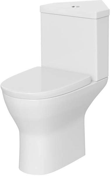 Premier Saffron Corner Close Coupled Toilet Pan, Cistern & Soft Close Seat.