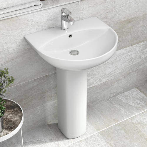 Premier Saffron Basin & Full Pedestal (1 Tap Hole, 550mm).