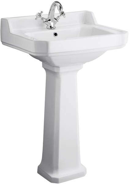 Old London Richmond Traditional 560mm Basin & Pedestal (1 Tap Hole).