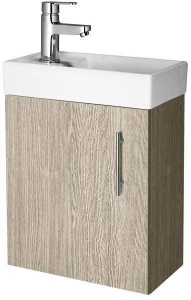 Premier Furniture Wall Hung Vanity Unit & Basin (Light Oak). 400x520mm.