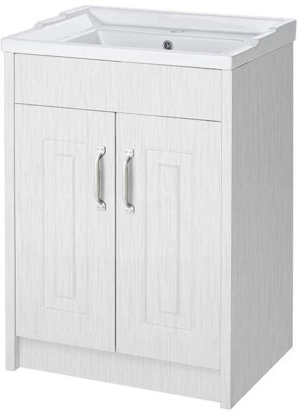 Old London York Vanity Unit & Ceramic Basin 600mm (White).