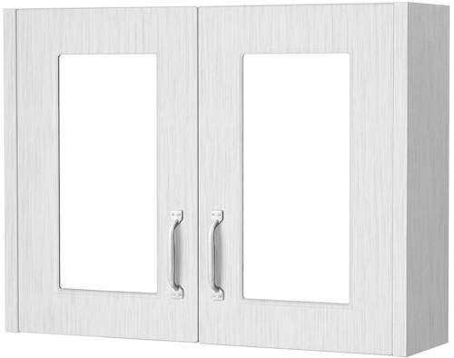 Old London York 2 Door Mirror Bathroom Cabinet 800mm (White).