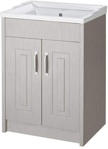 Old London York Vanity Unit & Ceramic Basin 600mm (Grey).