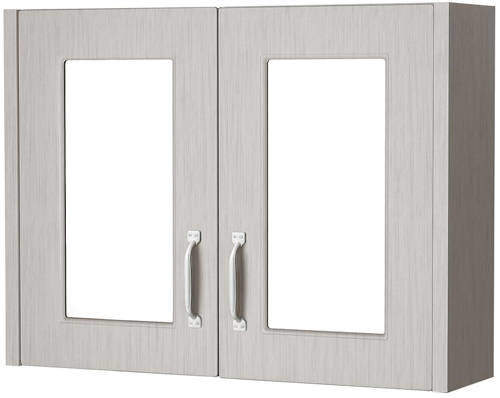 Old London York 2 Door Mirror Bathroom Cabinet 800mm (Grey).