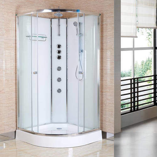 Nuie Enclosures Quadrant Shower Cabin 900x900mm (White).