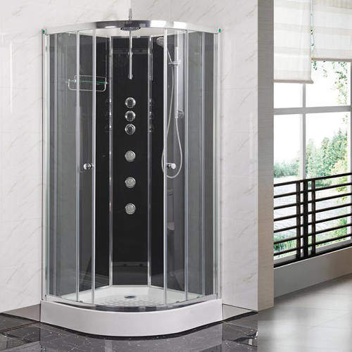 Nuie Enclosures Quadrant Shower Cabin 1000x1000mm (Black).