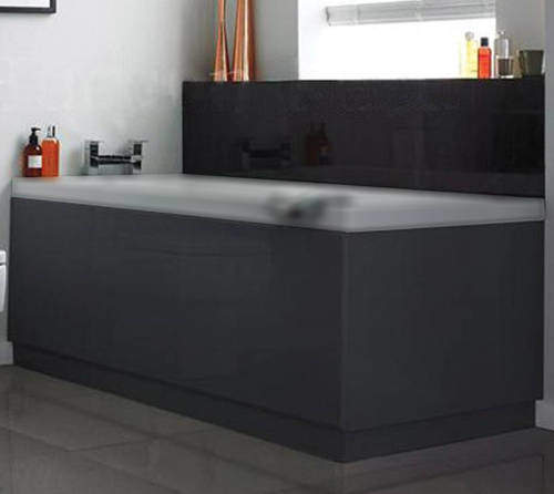 Hudson Reed Memoir Side & End Bath Panel Pack (Gloss Grey, 1700x700).