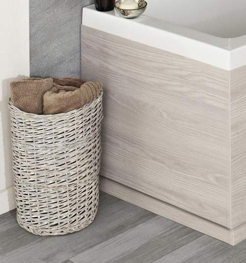 Hudson Reed Horizon 700mm End Bath Panel & Plinth (White Sawn Oak).