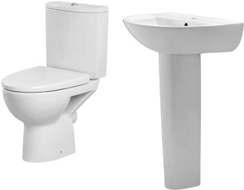 Premier Pandora Suite With Toilet, 550mm Basin & Full Pedestal (1TH).