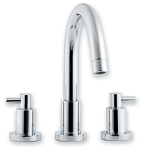 Ultra Horizon 3 Tap hole deck mounted bath filler with small swivel spout.