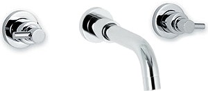 Ultra Horizon 3 Tap hole wall mounted bath filler with small spout.