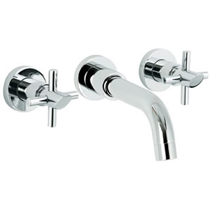 Ultra Scope 3 Tap hole wall mounted bath filler with small spout.
