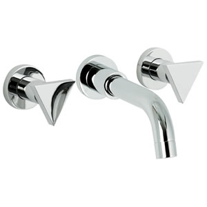 Ultra Isla 3 Tap hole wall mounted bath filler with small spout.
