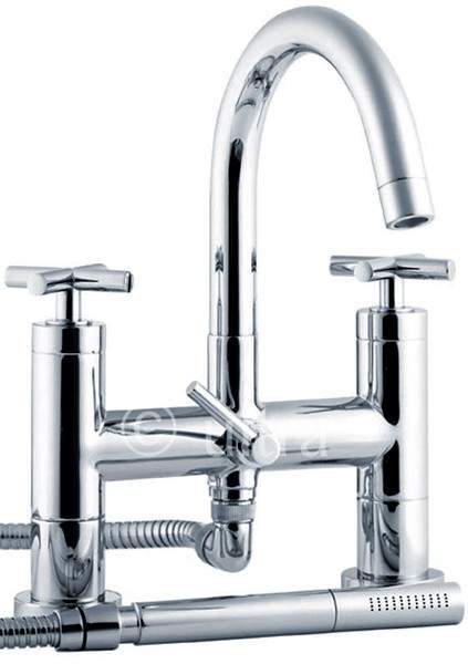 Ultra Helix X head bath shower mixer small swivel spout and shower kit.