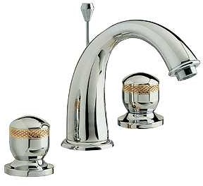 Ultra Contour Luxury 3 tap hole basin mixer & pop up waste (chrome/gold).