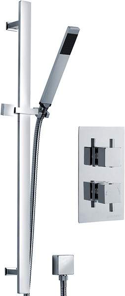 Pioneer Twin Thermostatic Shower Valve (Polymer), & Slide Rail Kit.