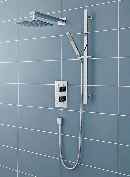 Pioneer Thermostatic Shower Valve With Diverter, Head & Slide Rail (Polymer).