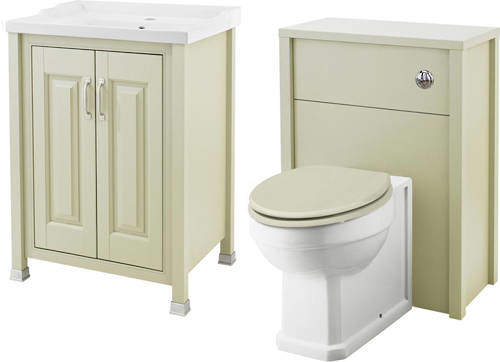 Old London Furniture 600mm Vanity & 600mm WC Unit Pack (Pistachio).