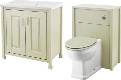 Old London Furniture 800mm Vanity & 600mm WC Unit Pack (Pistachio).