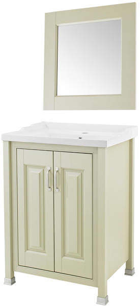 Old London Furniture 600mm Vanity & 600mm Mirror Pack (Pistachio).