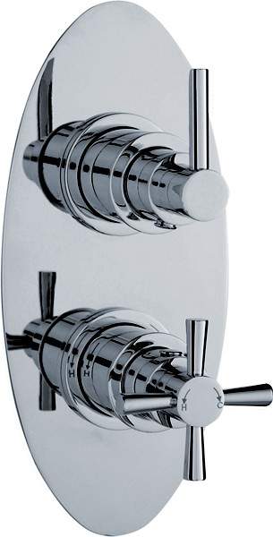 Ultra Pixi 3/4" Twin Concealed Thermostatic Shower Valve With Diverter.