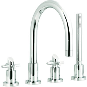 Ultra Scope 4 Tap hole bath shower mixer with swivel spout.