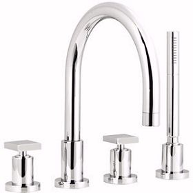 Ultra Milo 4 Tap hole bath shower mixer with swivel spout.