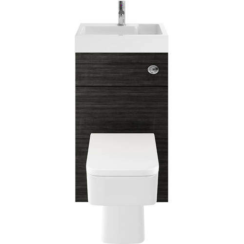 Nuie Furniture 2 In 1 BTW Unit With Basin & Cistern 500mm (Hacienda Black).