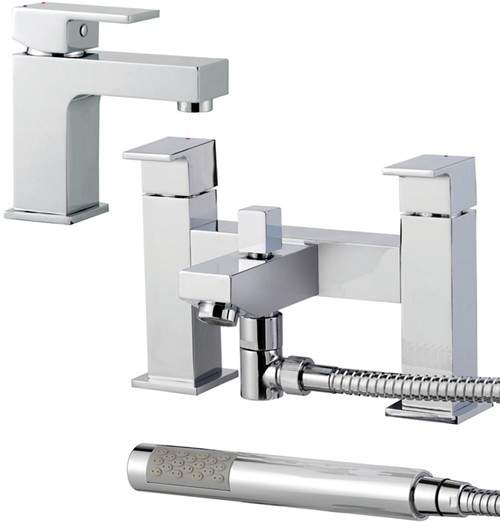 Ultra Prospa Basin & Bath Shower Mixer Tap Set (Free Shower Kit).