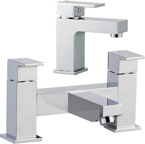 Ultra Prospa Basin Mixer & Bath Filler Tap Set (Chrome).