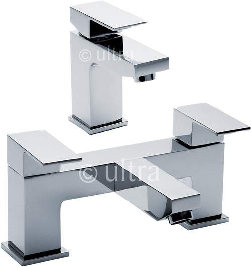 Ultra Prospa Basin Mixer & Bath Filler Tap Set (Chrome).