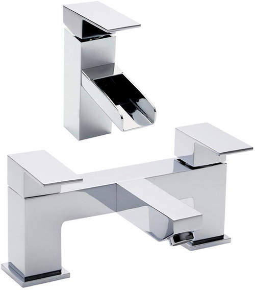 Ultra Prospa Waterfall Basin & Bath Filler Tap Pack (Chrome).