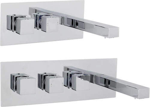 Ultra Prospa Basin Mixer & Bath Filler Tap Set (Chrome).