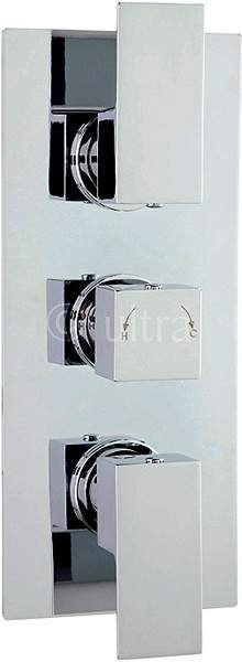 Ultra Prospa Triple Concealed Thermostatic Shower Valve (Chrome).