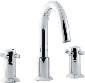 Hudson Reed Milan 3 Tap hole bath mixer with swivel spout