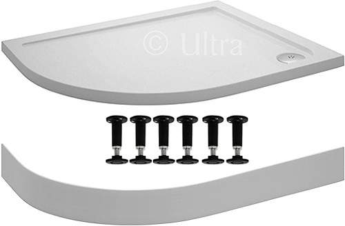 Ultra Pearlstone Easy Plumb Offset Quad Shower Tray. 900x760x40mm (RH).