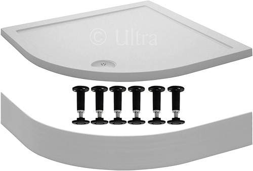 Ultra Pearlstone Easy Plumb Quadrant Shower Tray. 800x800x40mm.