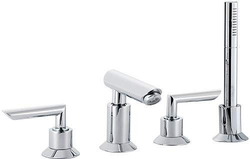 Hudson Reed Xeta 4 tap hole bath mixer with swivel spout and shower kit