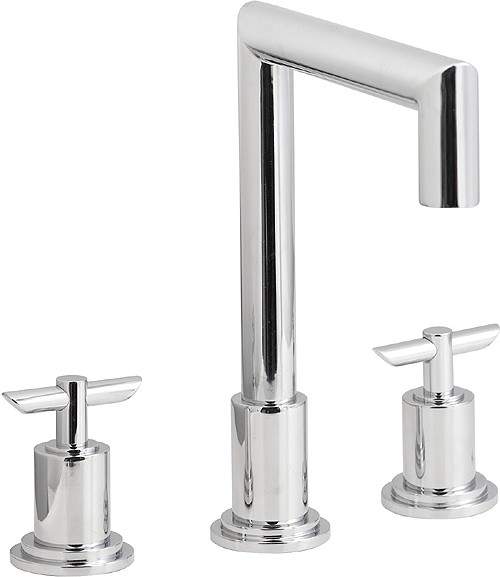 Hudson Reed P-zazz T-Bar 3 Tap Hole Bath Filler With Swivel Spout.