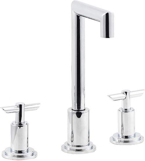 Hudson Reed P-zazz T-Bar 3 Tap Hole Basin Mixer And Pop Up Waste.