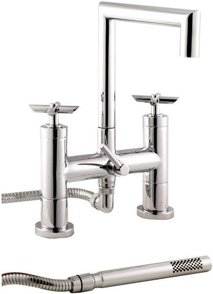 Hudson Reed P-zazz Cross Head Deck Mounted Bath Shower Mixer & Kit.