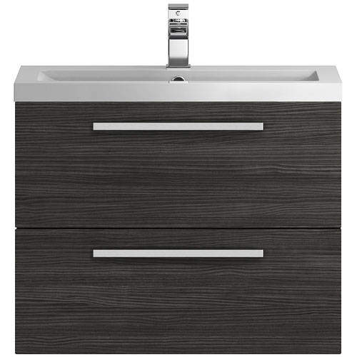 Hudson Reed Quartet Wall Vanity Unit & Basin 720mm (Hacienda Black).