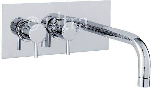 Nuie Quest Wall Mounted Thermostatic Bath Filler Tap (Chrome).