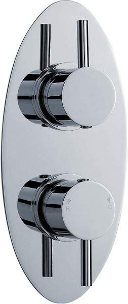 Nuie Quest 3/4" Twin Concealed Thermostatic Shower Valve With Diverter.