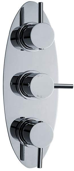 Nuie Quest Triple Concealed Thermostatic Shower Valve (Chrome).