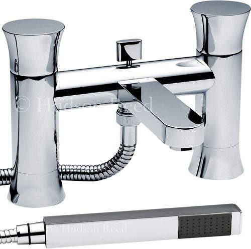 Hudson Reed Quill Bath Shower Mixer Tap With Shower Kit (Chrome).