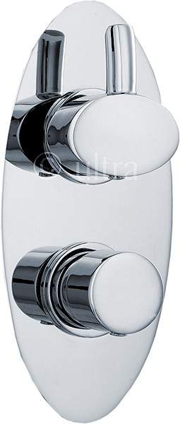 Ultra Series 170 3/4" Twin Concealed Thermostatic Shower Valve With Diverter.