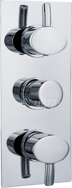 Ultra Series 170 Triple Concealed Thermostatic Shower Valve (Chrome).