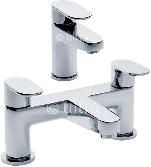 Ultra Ratio Basin Mixer & Bath Filler Tap Set (Chrome).